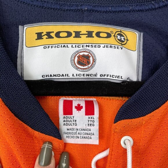 Koho NHL Islanders Licensed Jersey XXL Orange/Navy Adult Air-Knit Hockey Shirt - Picture 8 of 9